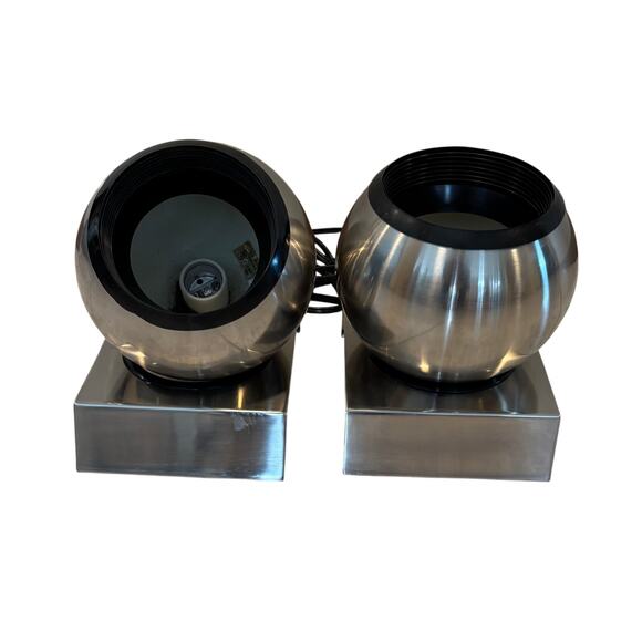 Portable Luminarie Lamp Indiana Collectable Table MCM Chrome Eyeball 2 available